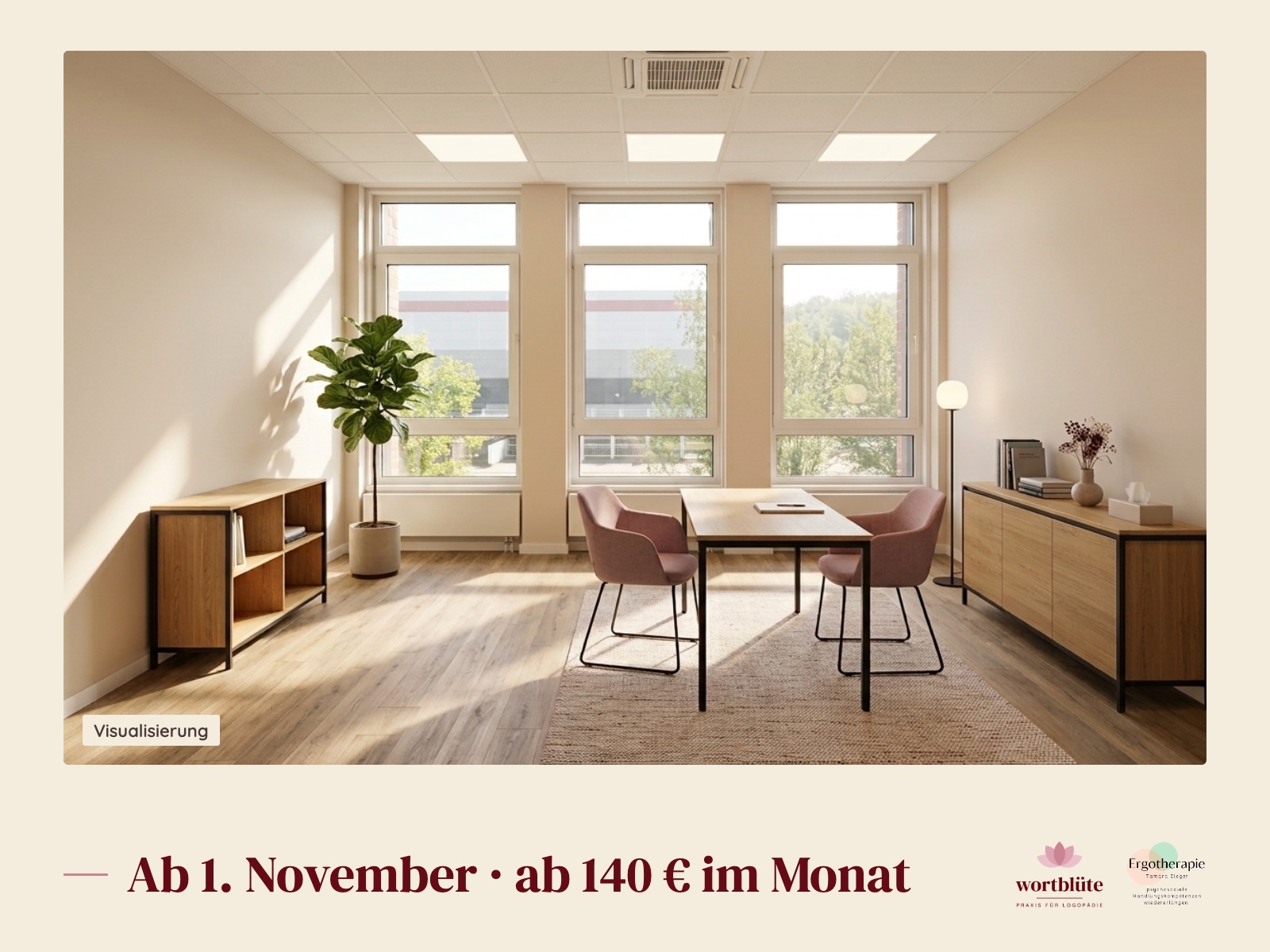 Praxisraum 25 m² in Dreieich ab 1.11. | Therapie & Coaching